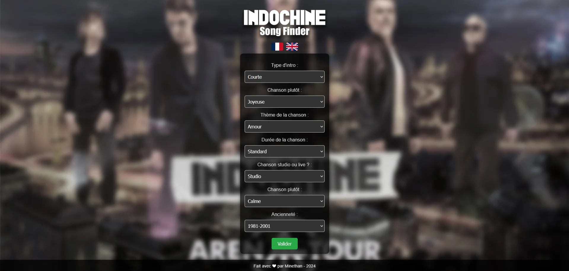Indochine Song Finder